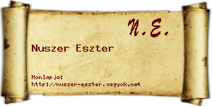 Nuszer Eszter névjegykártya